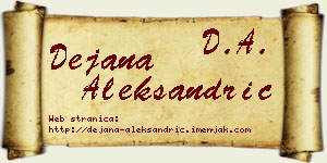 Dejana Aleksandrić vizit kartica